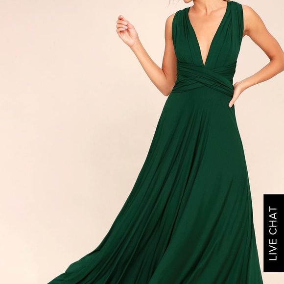 Lulu’s Tricks of the Trade Forest Green Maxi Dress - Picture 1 of 8
